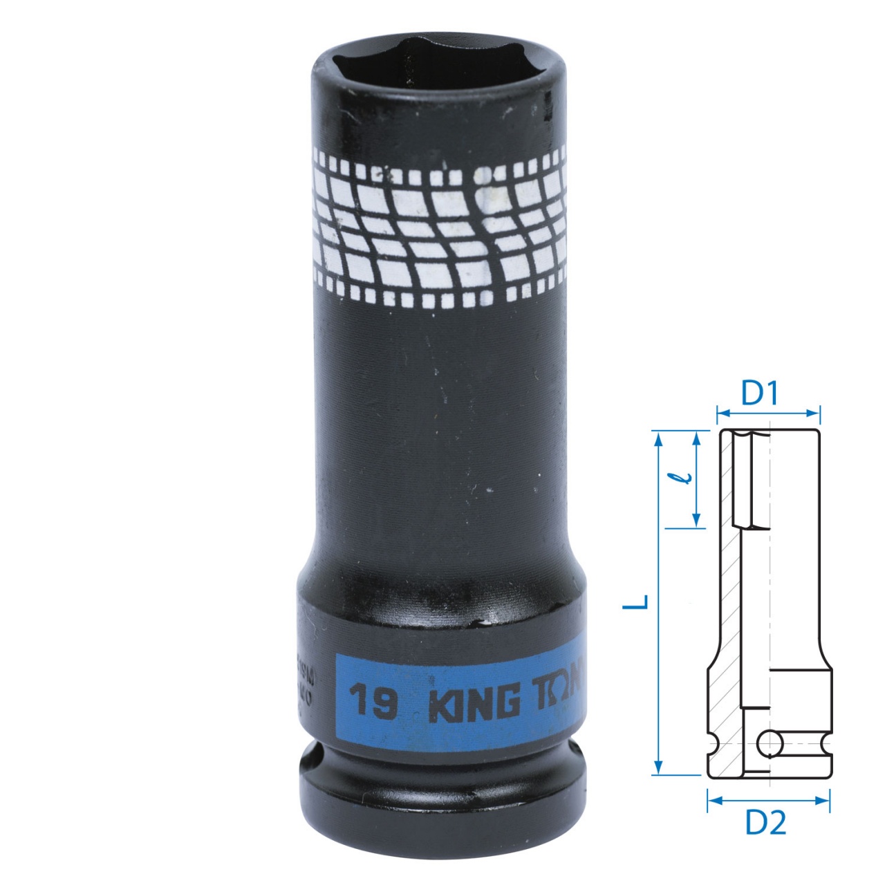 441519M KING TONY Головка ударная глубокая тонкая 1/2" 19мм